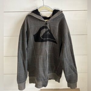 Quiksilver Kids Black and Gray Zip-Up Sweater